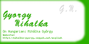 gyorgy mihalka business card